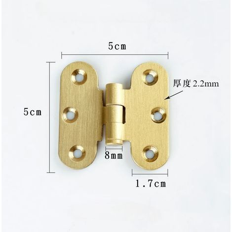 (Finition brossée scellée - H-50) 4 charnières en laiton haut de gamme pour portes de placards de chambre, tiroirs de cuisine et meubles en bois. Accessoires pour meubles en bois. (1/5)