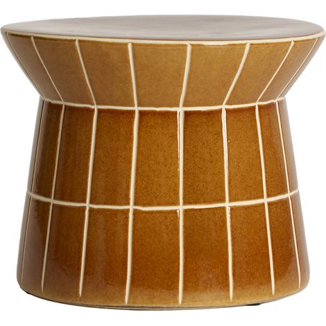 Table d'appoint en céramique ambrée brillante - ambré brillant (1/5)