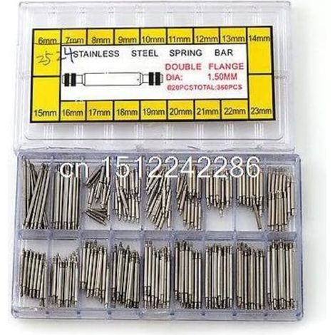360 pcs montre d'horloger Outil de réparation de barre à ressort 8 Mm-25 mm NEUF WW (1/3)