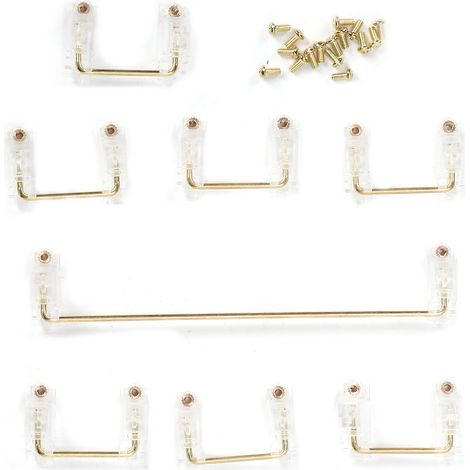 Stabilisateur de Clavier Mécanique 2U avec Câble Doré et Keycaps Transparents pour Personnalisation DIY