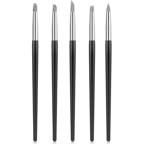 5 Pcs Pinceau SiliCône Flexible Stylo à Sculpture Argile Pinceaux de Sculpture Pour l'argile Shaper Pointes en Caoutchouc Outils de Modelage Bricolage Artisanal pour Gravure Peinture Manucure-Fei Yu (1/5)