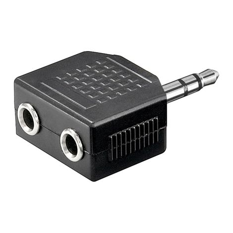 Goobay  Audio-Splitter  3,5-mm-Stereo-Miniklinkenstecker  Buchse  Stecker  3,5-mm-Stereo-Miniklinkenstecker  Schwarz (1/2)