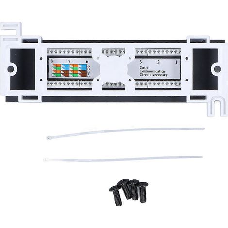 Panneau de brassage 8 ports CAT6 pour montage en rack 568A/B RJ45, accessoire pour installation