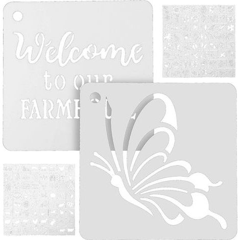 128 pochoirs de peinture, pochoirs de dessin de fleurs, pochoirs de loisirs créatifs sur le thème de la ferme, modèles de dessin pour scrapbooking (1/3)