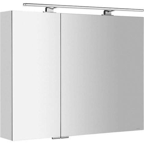 Sapho Mirró - Armadietto a specchio con illuminazione a LED 90x70x16 cm, 2 ante, bianco MC090-0030 (1/5)