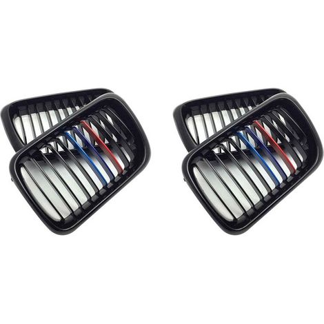 Adecuado para dos rejillas deportivas de malla tipo riñón para capó delantero de automóvil en color negro brillante, aplicables a la Serie 3 E36 M3 (modelos 1997-1999) M-Color.