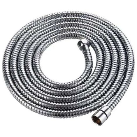 Flexible de douche 3m avec double protection anti-torsion Flexible de douche de haute qualité Tube en acier inoxydable Anti-torsion extrêmement flexible 1/2 pouce chromé