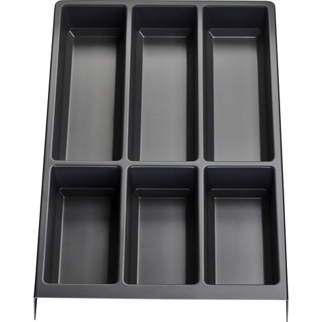Besteckeinsatz SEPARADO Individual schiefergrau genarbt (300 x 474 x 51 mm) Schubladeneinsatz ab 40cm Schrankbreite für Besteck von SOTECH