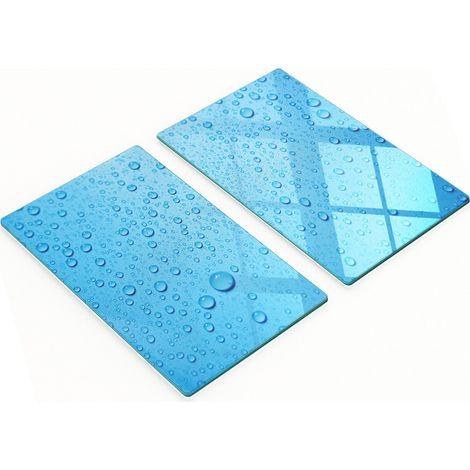 Robuste und stilvolle Küchenbretter aus Glas mit Wassertropfenmuster, 2 x 30 x 52 cm (1/5)