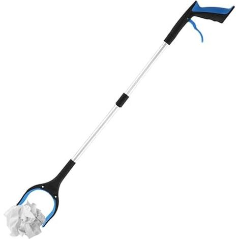 Pince de préhension robuste - Outil pliable 83 cm ramassage à main pour atteindre les ordures Bleu (1/5)