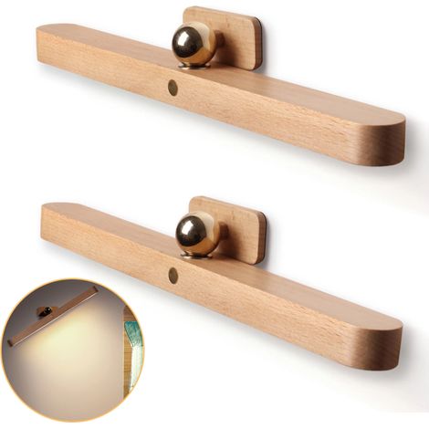 Lámpara LED inalámbrica recargable de 2 piezas, luz nocturna táctil portátil para maquillaje y pasillo.