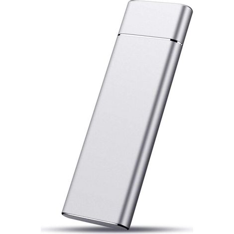 Festplattengehäuse, M.2 NGFF USB-C SSD-Gehäuse USB 3.0 5 Gbit/s High-Speed-Übertragung USB 3.1 10 Gbit/s Typ C Externes Metall-Festplattengehäuse für Windows 7, 10 und iOS (silberfarben)