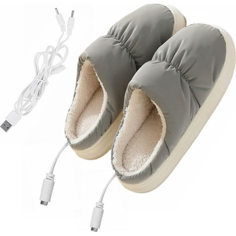 Botas con calefacción USB, zapatos eléctricos con calefacción, pantuflas con calefacción USB, calentadores de pies