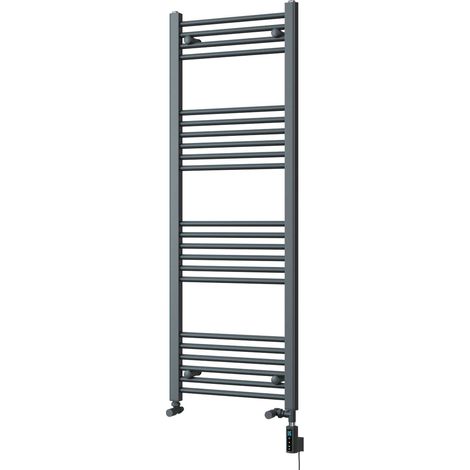 Zennor - Anthracite Dual Fuel Towel Rail H1400mm x W500mm Thermostatic WIFI - Straight (1/3)