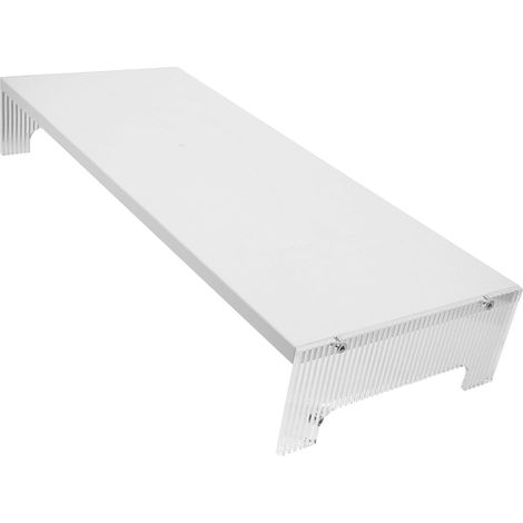 Rehausseur Ordinateur Bureau en Bois et Acrylique Blanc, Support D'ordinateur pour Réduire la Fatigue Cervicale, Rangement Pratique pour Maison et Bureau (1/5)