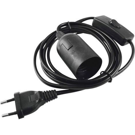Eurolite 51100666 Lampenfassung E27 230 V 60 W mit Eurostecker, mit Wippschalter (1/4)