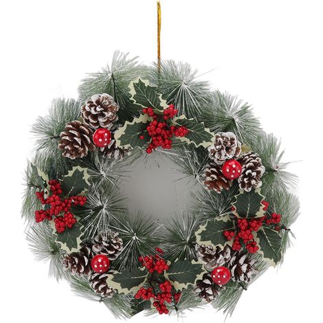 Kleine Weihnachtsgirlande Typ B mit realistischen Tannennadeln für die Haustür und als Innendekoration (1/5)