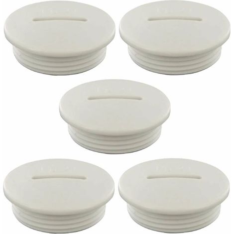 5x Bouchon obturateur vis de blocage pour presse étoupe en plastique gris clair filetage PG Fermeture Câbles Fils Etanchéité Protection Bouton, PG 7 (1/2)