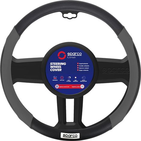 Coprivolante SPC1113 auto universale grigio e nero con dettagli traforati (1/2)