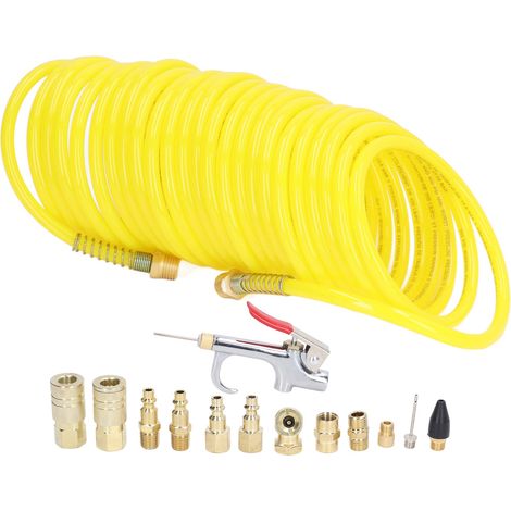 Kit 14 pièces pour compresseur d'air avec raccord rapide 1/4 pouce, tuyau flexible (1/5)