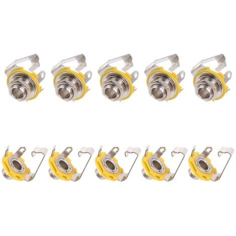 10 Pièces Jack 6.35mm Mono Prise Sortie Guitare Électrique Basse (1/5)