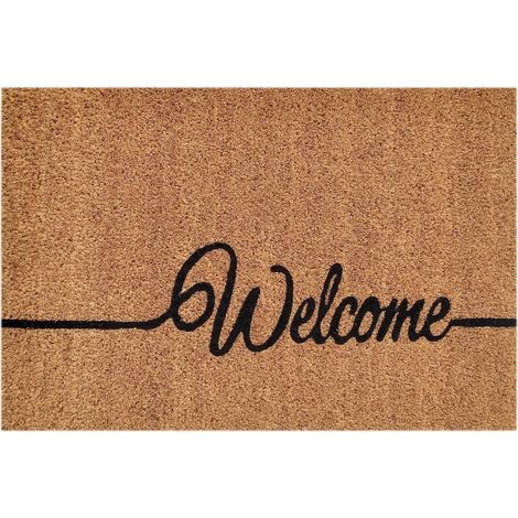 Paillasson en Fibre de Coco Naturelle Tapis d'Entrée Antidérapant Extérieur Abrité 60 x 40 cm - PANGIVO
