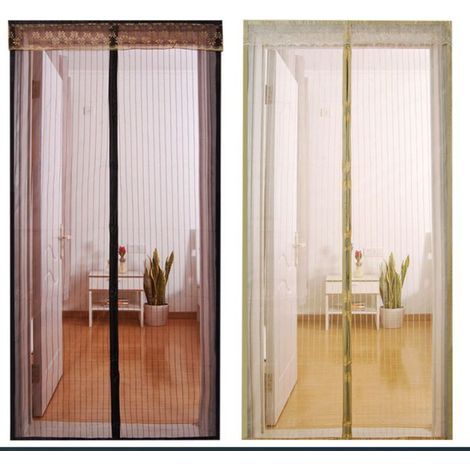 Magnetisches Türgitter, Moskitonetz, Insektenschutzgitter 80 x 205 cm, Schwarz (1/5)
