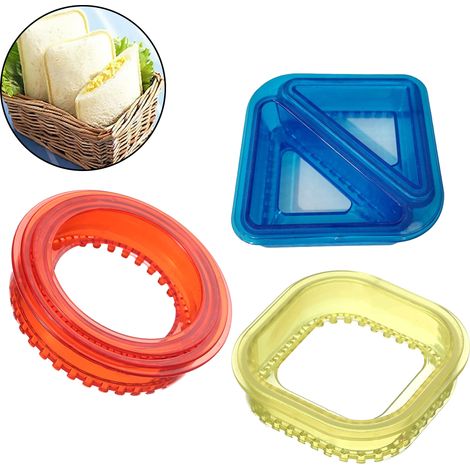 Coupe-Sandwichs - Emporte-Pièces Sans Croûte Pour Boîte À Lunch Et Bento - 3 Formes Étoile Cercle Cœur - 40 Autocollants - 1 Pièce (1/5)