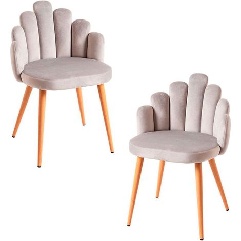 Packs Sillas Comedor - Pack 2 Sillas Hand Terciopelo - Gris (1/5)
