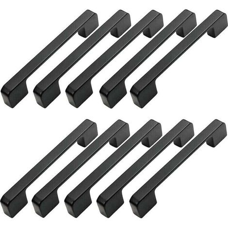 10 Möbelgriffe, 96 mm Lochabstand – Schwarze Küchentürgriffe, Stangengriffe, Schwarze Küchengriffe, 96 mm