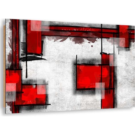 Quadro deco panel, Astrazione geometrica in rosso - 60x40 (1/5)