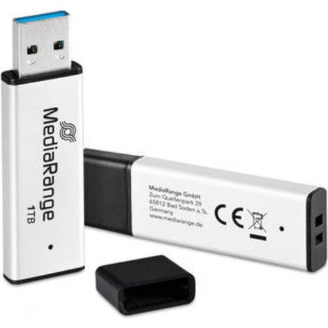 MediaRange MR1905-1 Unidad flash USB de 1 TB USB Tipo A 3.2 Gen 1 (3.1 Gen 1) Negro, Plata (1/3)