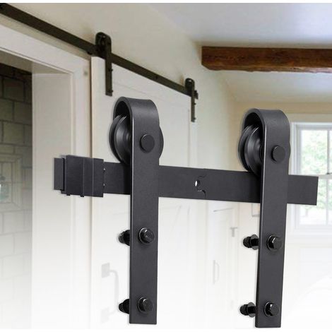 Wolketon Schiebetürbeschlag set 6.6FT/200cm Schiebetürsystem Schiebetür Montageset inklusive Laufschiene