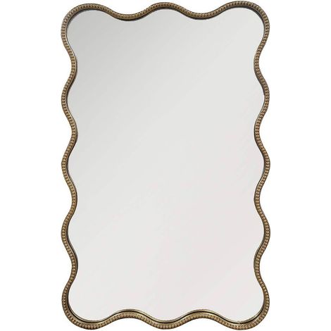 Miroir mural doré design ondulé pour décoration élégante - doré finition élégante (1/3)