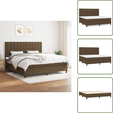 Cama de muelles ensacados - vidaXL Cama box spring con colchón tela marrón oscuro 200x200 cm - Cama de muelles ensacados con espuma