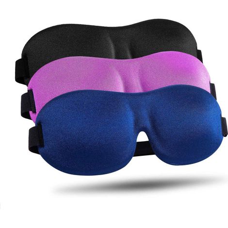 Masque De Sommeil - Occultant 3D Profilé - Sangle Ajustable - Pour Voyages Et Siestes - Lot De 3 (1/5)