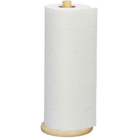 Relaxdays Support essuie-tout vertical, bambou, distributeur pour cuisine, H x D: 28 x 11,5 cm, dérouleur, nature (1/5)