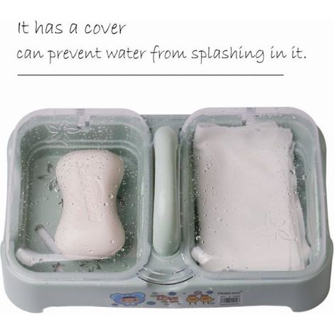 1 Boîte à savon, PVC, avec couvercle et poignée, motif drainage, pour voyage camping salle de bain cuisine (1/4)