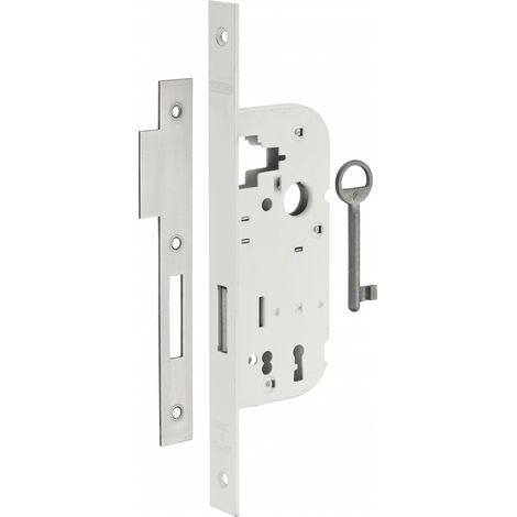 THIRARD - Serrure encastrable à clé pour porte intérieure, pêne dormant seul, axe 40mm, bouts carrés, blanc, 1 clé - THIRARD (1/2)