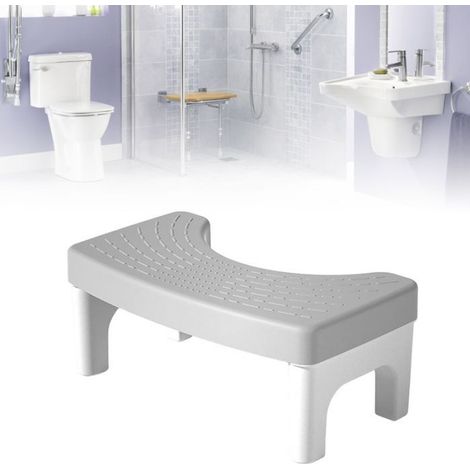 Tabouret De Toilette - PP - Pour Posture Accroupie - 380 X 220 X 170 Mm - Gris - 1 Pièce (1/5)