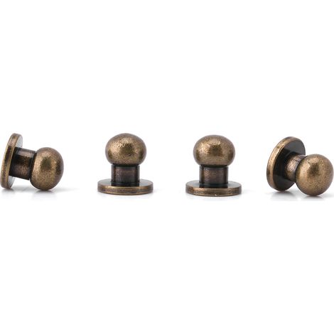 20 clous rivets à tête ronde en cuivre massif, boutons, accessoires de bricolage en cuir (86 mm bronze) (1/5)