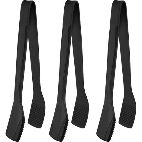 Lot de 3 pinces de cuisine en silicone de 28 cm (11 pouces) avec embouts en silicone, idéales pour la cuisine au barbecue et à la spatule. (1/4)