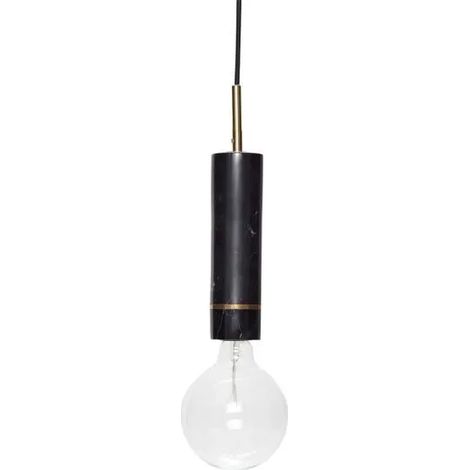 Lampada sospensione Hubsch elegant marmo nero ottone