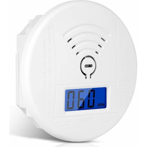 Détecteur de Monoxyde de Carbone, Detector Monoxide Carbon Intelligent avec l'Écran LCD, Conforme à la Norme en 50291, avec Bouton de Test et Voyant d'état LED (Mini 1PC) (1/5)