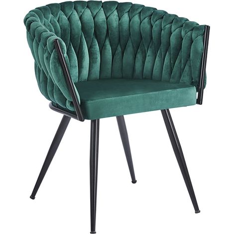 Sillas Comedor - Silla Widny Black Terciopelo - Verde