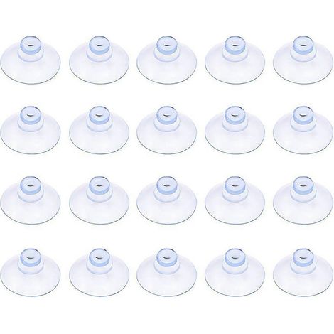 Lot de 20 petites ventouses en plastique transparent, sans crochet, 20 mm (1/5)