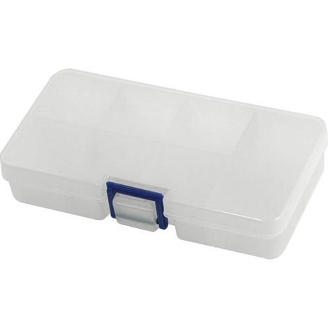 Klarweiß 8 Steckplätze Elektronische Komponenten Mini-Aufbewahrungsbox 140 x 75 mm 28