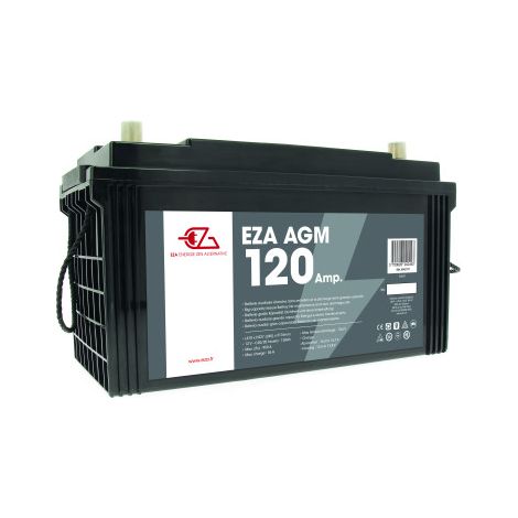 EZA Batterie Auxiliaire AGM 120Ah Etanche et Sans Entretien Camping-Car
