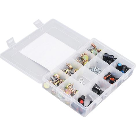 Ensemble de 75 potentiomètres, B5K, B10K, B20K, B50K, B100K, potentiomètres rotatifs linéaires moletés ohmiques (1/5)