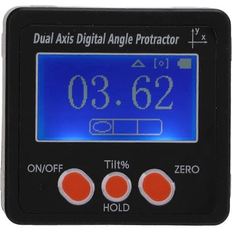 Digitaler Winkelmesser mit zwei Achsen, Hintergrundbeleuchtung und Magnetfuß für Schreinerarbeiten